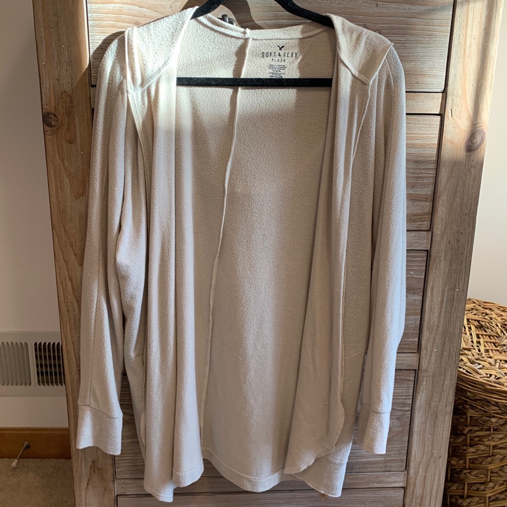 American Eagle Tan Hooded Cardigan